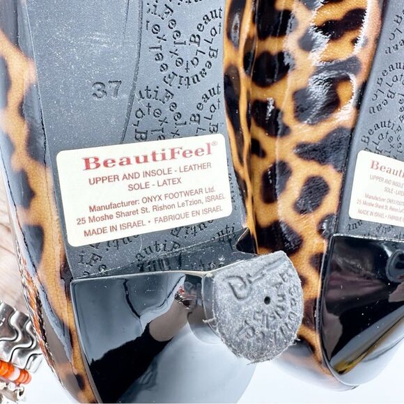 BeautiFeel Animal Print Patent Leather Kitten Heel‎ Pumps w/Elastic Accent 6.5 - Picture 8 of 14